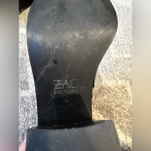 Zac Posen “Tanesha” Black Leather, Colorful Zipper Bootie 7M - Picture 5 of 9